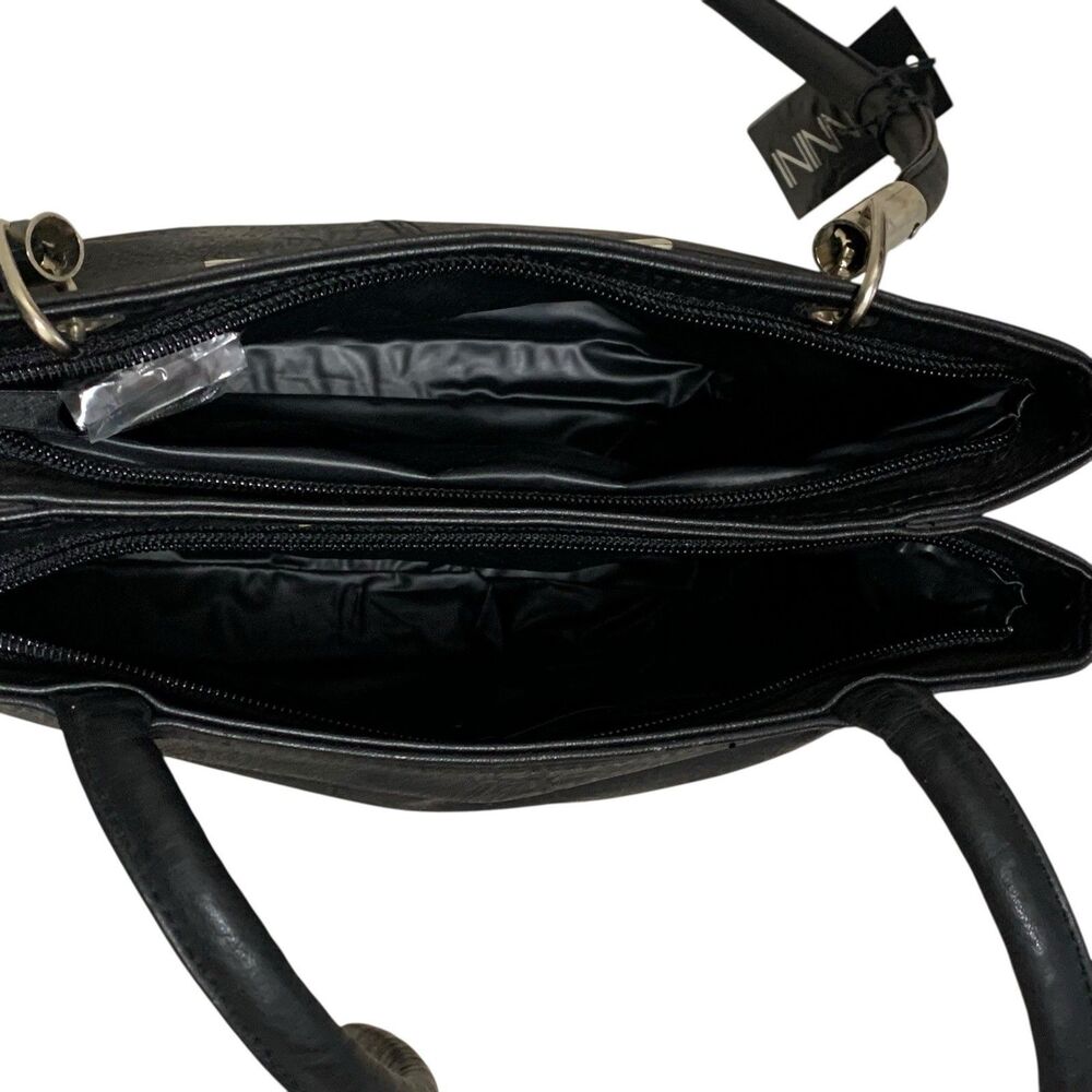 Gianni Shoulder Handbag Black Multi-Pockets Faux Leather NEW Size Medium - Picture 11 of 13